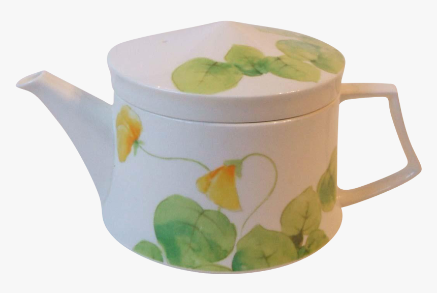 Mikasa China Water Flowers Lilies Yellow 2 Cup Teapot - Lid, HD Png Download, Free Download