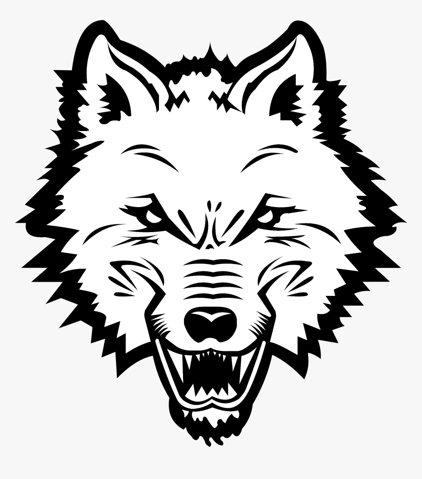 New England Sea Wolves Logo Black And White - Vector Wolf Head Png, Transparent Png, Free Download