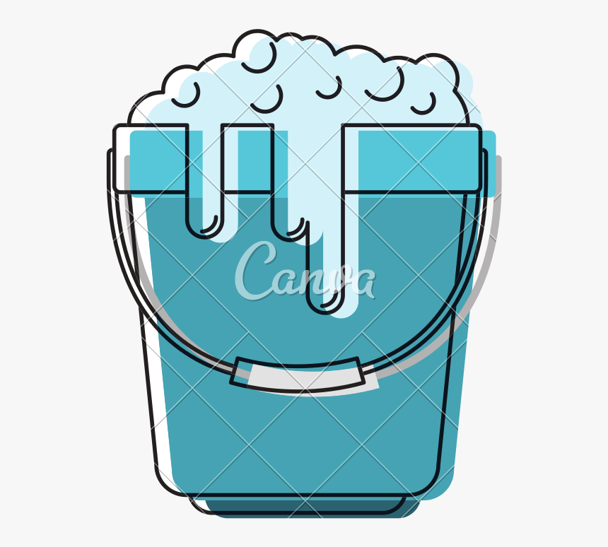 Bucket With Handle And Soapy Water In Colorful Watercolor, HD Png Download, Free Download