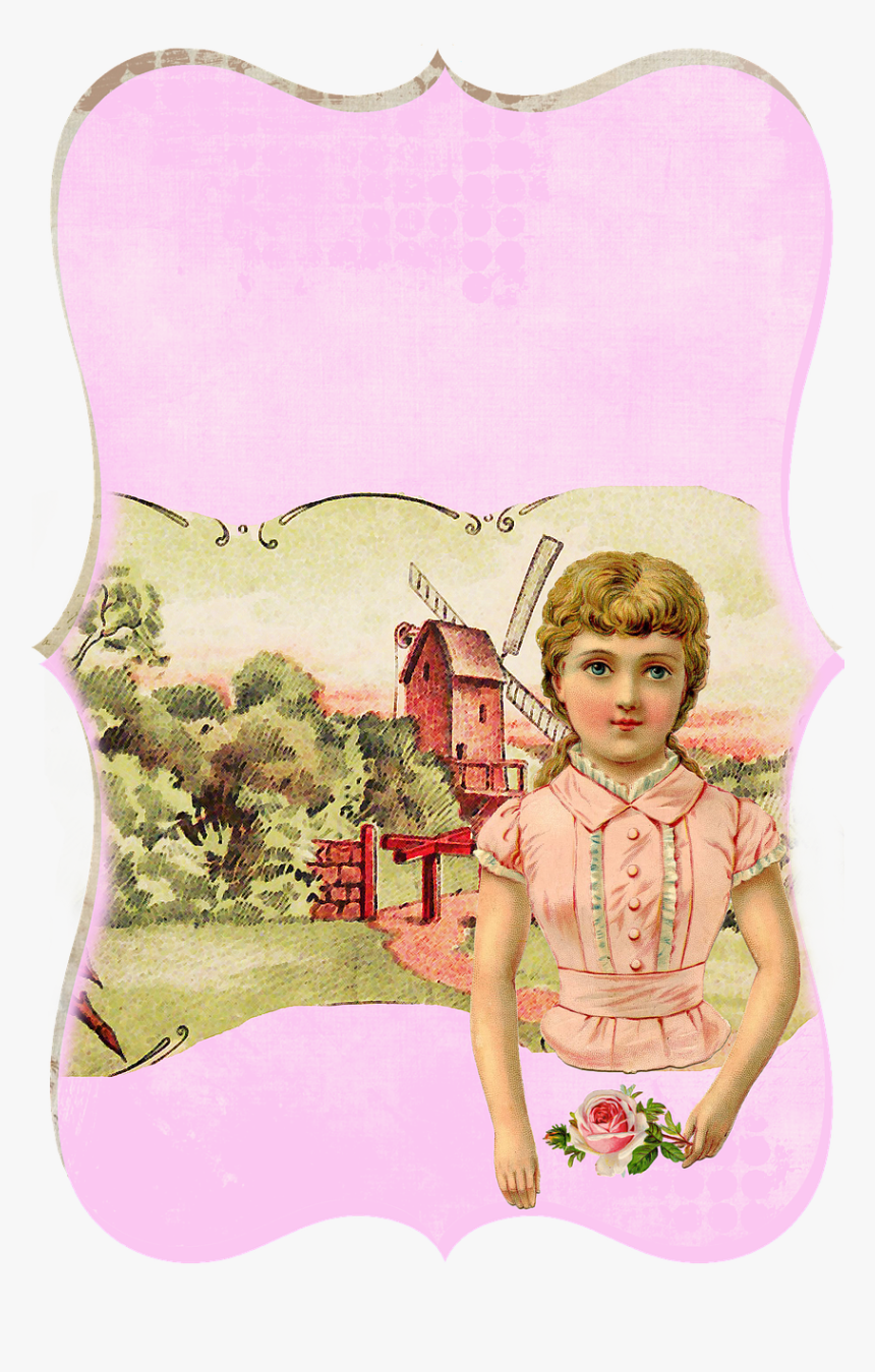 Label Vintage Girl Free Photo - Toddler, HD Png Download, Free Download