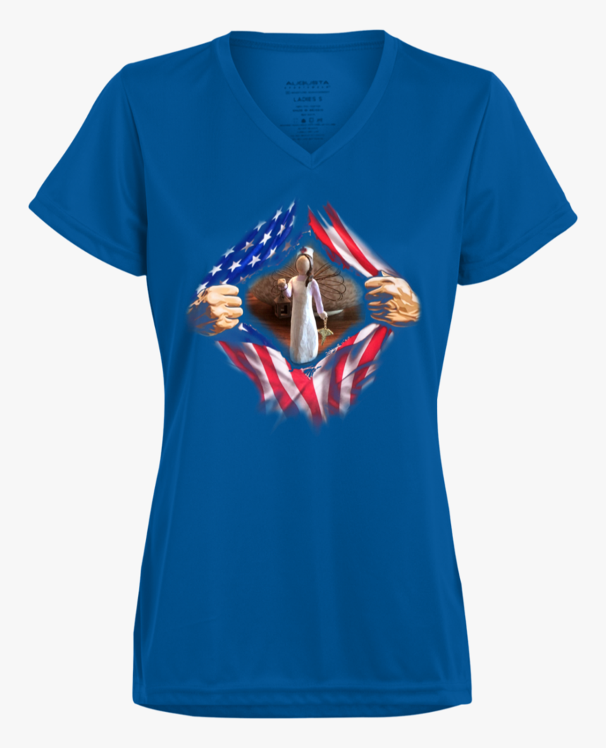 Flag Torn Nurse Shirt - Active Shirt, HD Png Download, Free Download