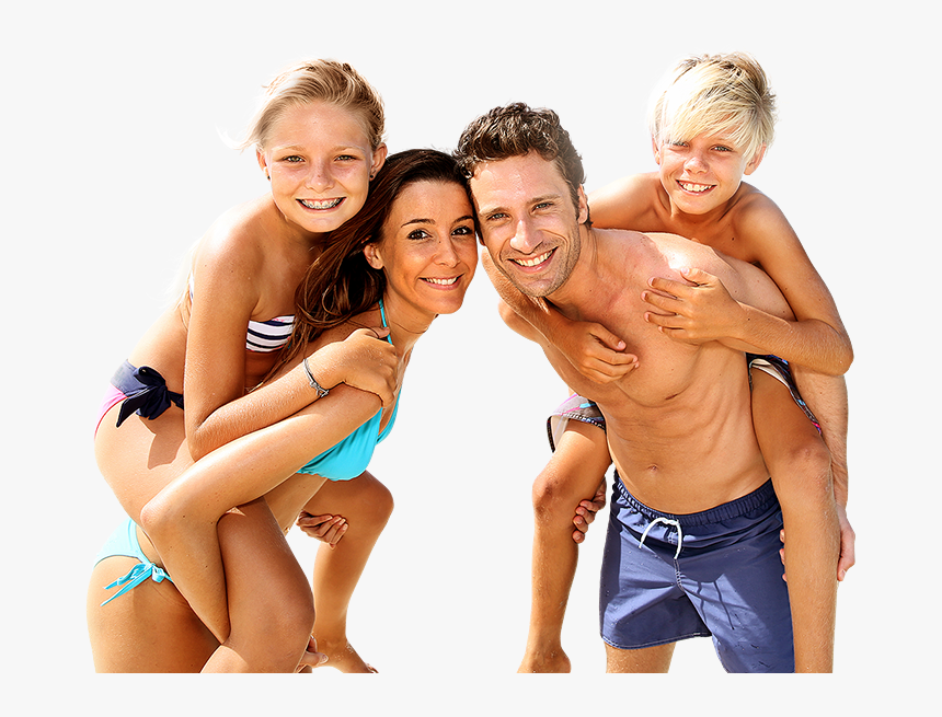 Happy Family On A Beach, HD Png Download, Free Download