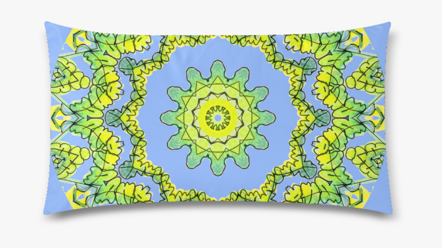 Glowing Green Leaves Flower Arches Star Mandala Periwinkle - Cushion, HD Png Download, Free Download