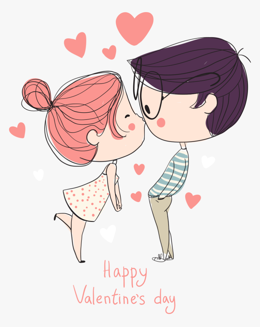 Kissing Cartoon Drawing, HD Png Download, Free Download