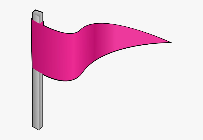 Waving Pink Flag Clip Art At Clker - Pink Flag Clip Art, HD Png Download, Free Download