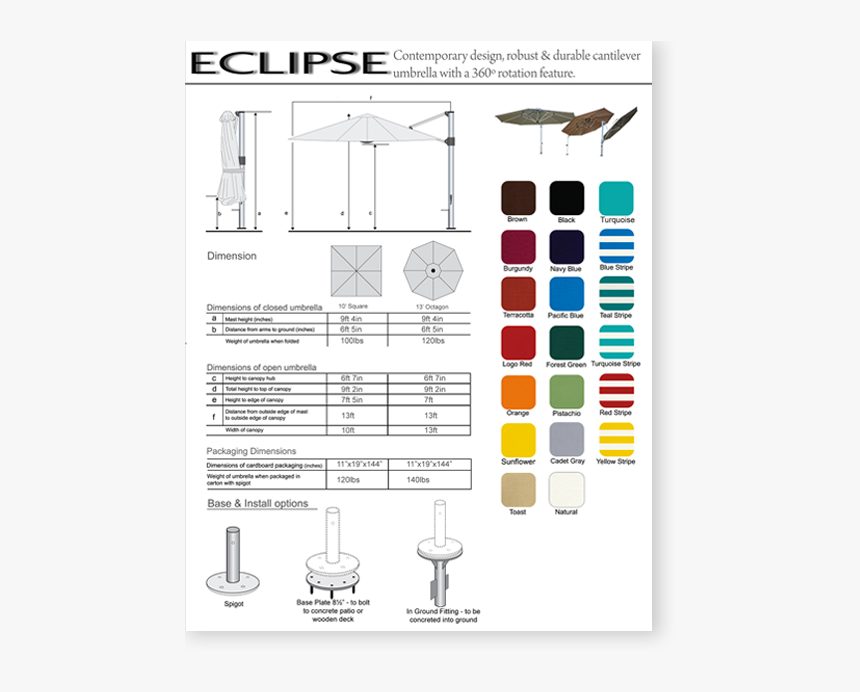Eclipse - Standard Size In Ground Umbrella Mount, HD Png Download, Free Download