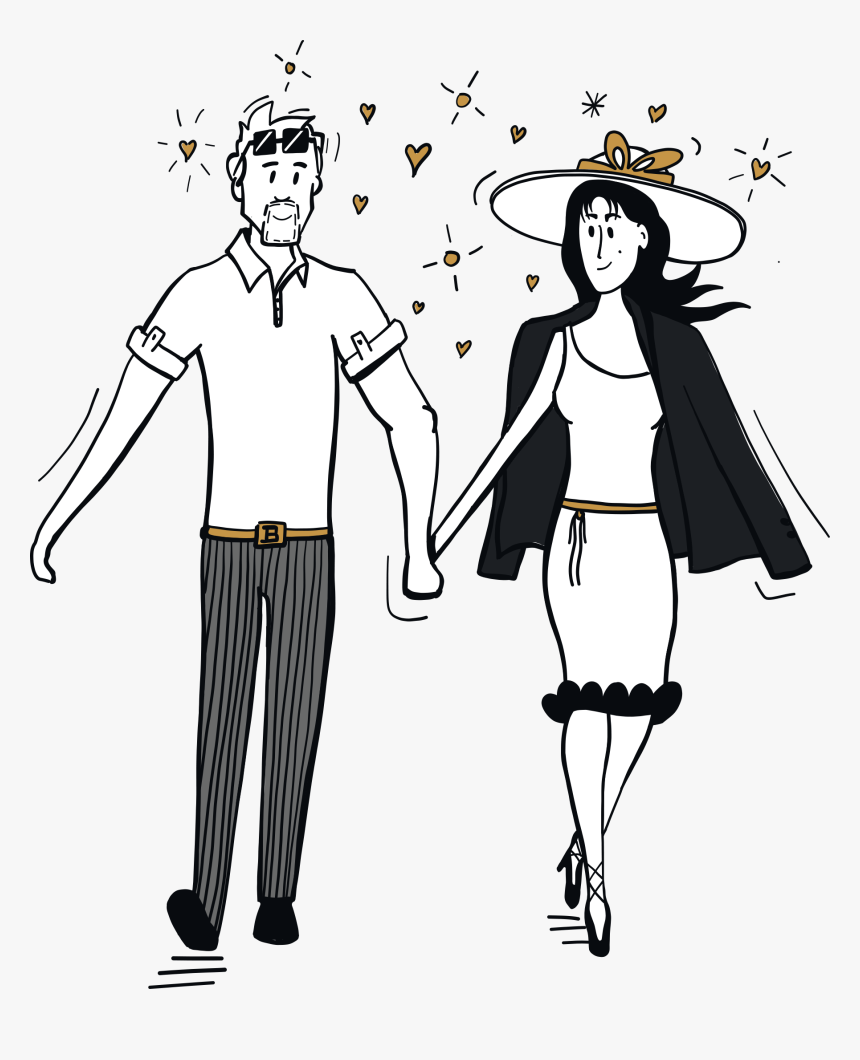 Couple Celebrates Honeymoon In Paris - Illustration, HD Png Download, Free Download