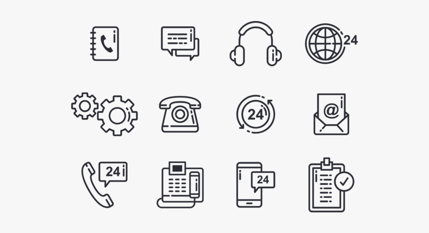 Call Centre Icons Vector - Line Art, HD Png Download, Free Download