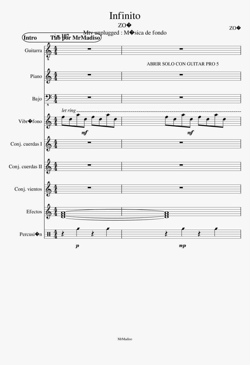 Infinito Live Acoustic Slide, Image - Sheet Music, HD Png Download, Free Download