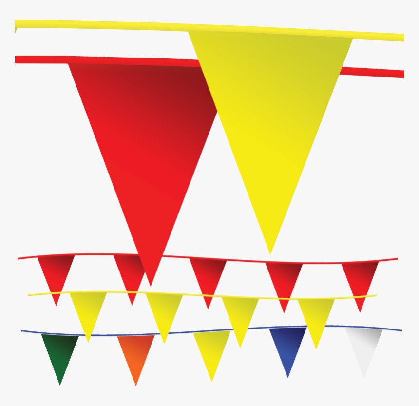 Bulk Pennant Flags Yellow Red Multi Color Wholesale - Graphic Design, HD Png Download, Free Download