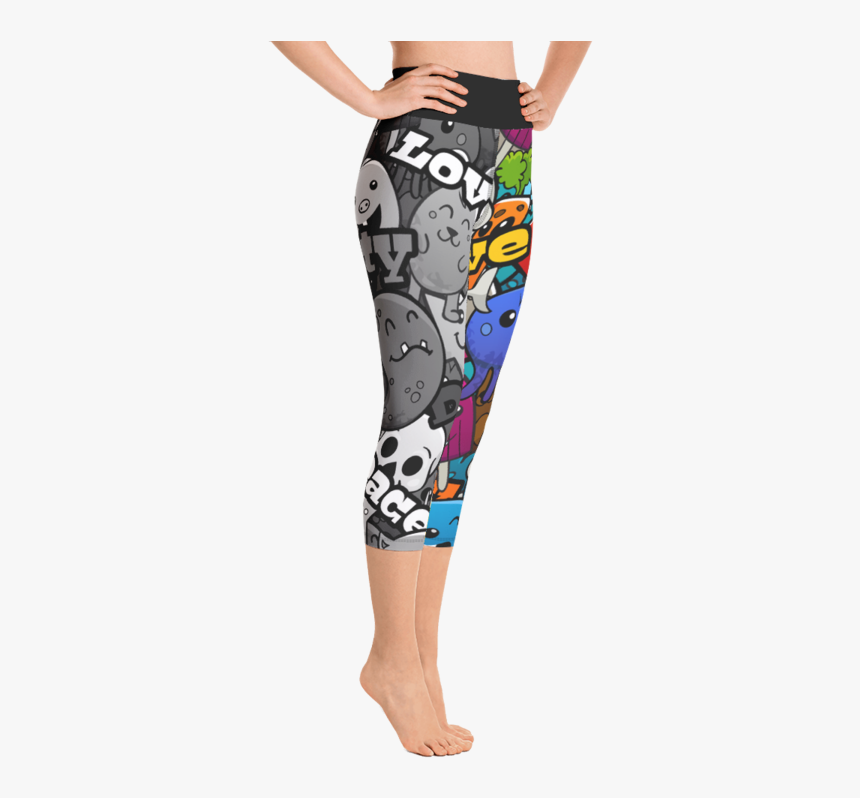 Cartoon Yoga Capri Leggings - Leggings, HD Png Download, Free Download