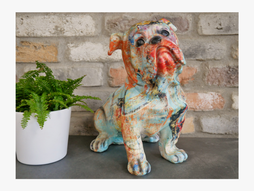 Paint Splashed Bulldog Ornament - Statue, HD Png Download, Free Download