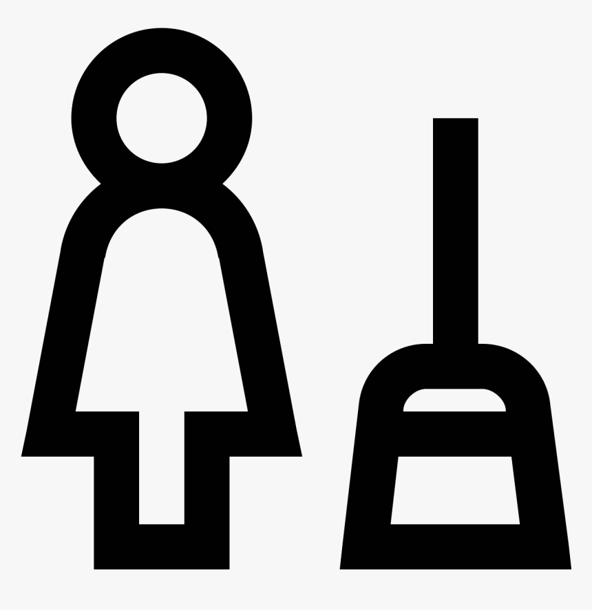 This Icon Is Of A Woman With A Broom Sweeping Dust/debris - Simbolo Ama De Llaves, HD Png Download, Free Download