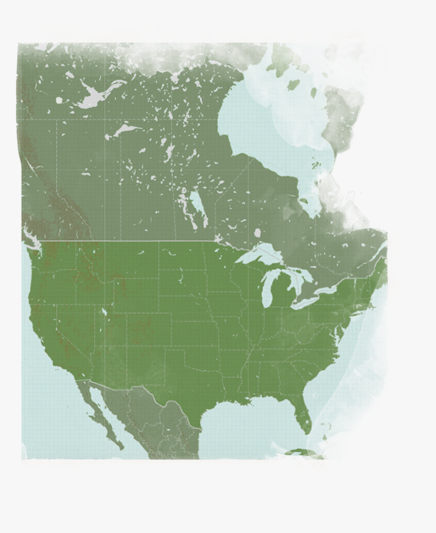 Map Of Usa Canada And Mexico, HD Png Download - kindpng