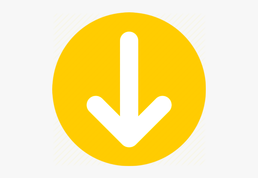 A Round Yellow Disc, With Embedded Down Arrow - Circle, HD Png Download, Free Download