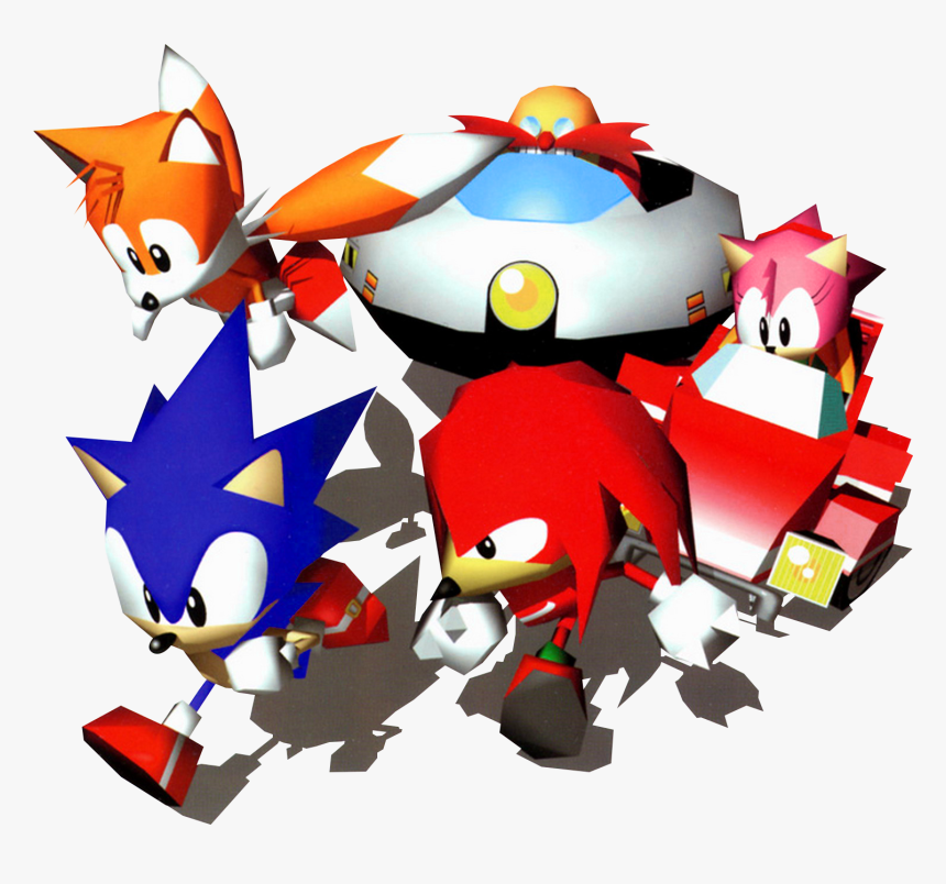 Sonic And Tails, Amy, Knuckles And Robotnik - Sonic R Artworks, HD Png Download, Free Download