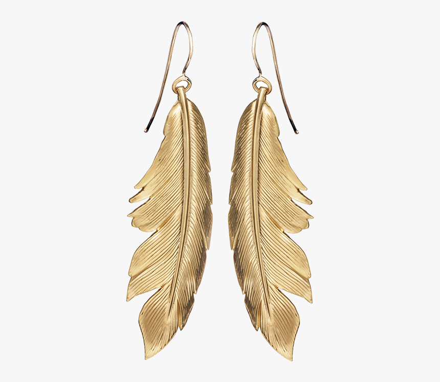 E Feather Earrings Big Y - Big Beige Feather Earrings, HD Png Download, Free Download