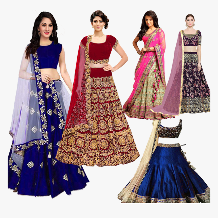 Blue Colour Net Lehenga, HD Png Download, Free Download