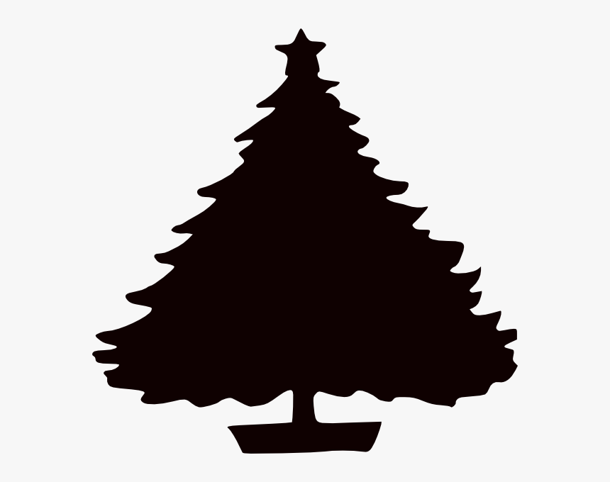 Fir Tree Silhouette - Christmas Tree Clipart Black, HD Png Download, Free Download