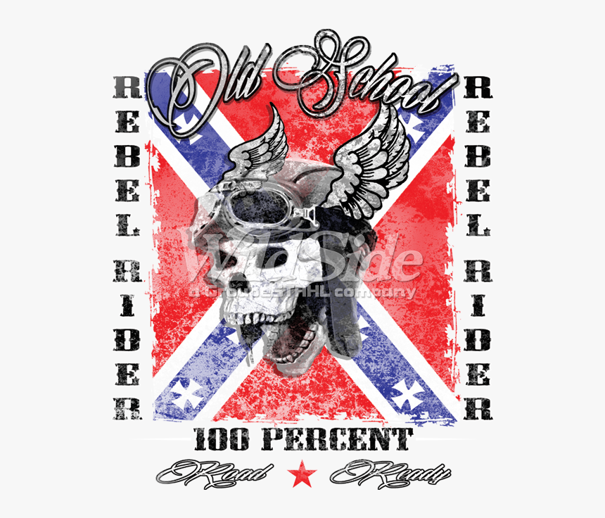 Rebel Rider - Old School - 100 Percent - Road Ready - Old School Biker Designs, HD Png Download, Free Download