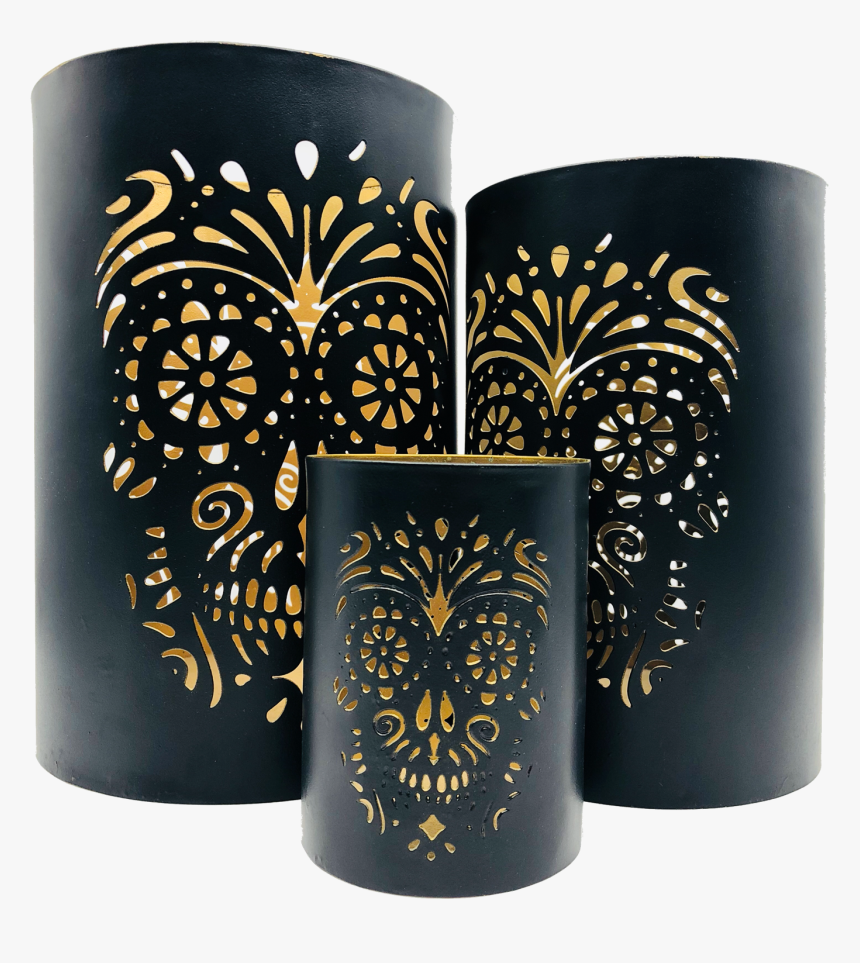 Tealight Candle Holder Skull Cut Out Set Of - Lampshade, HD Png Download, Free Download