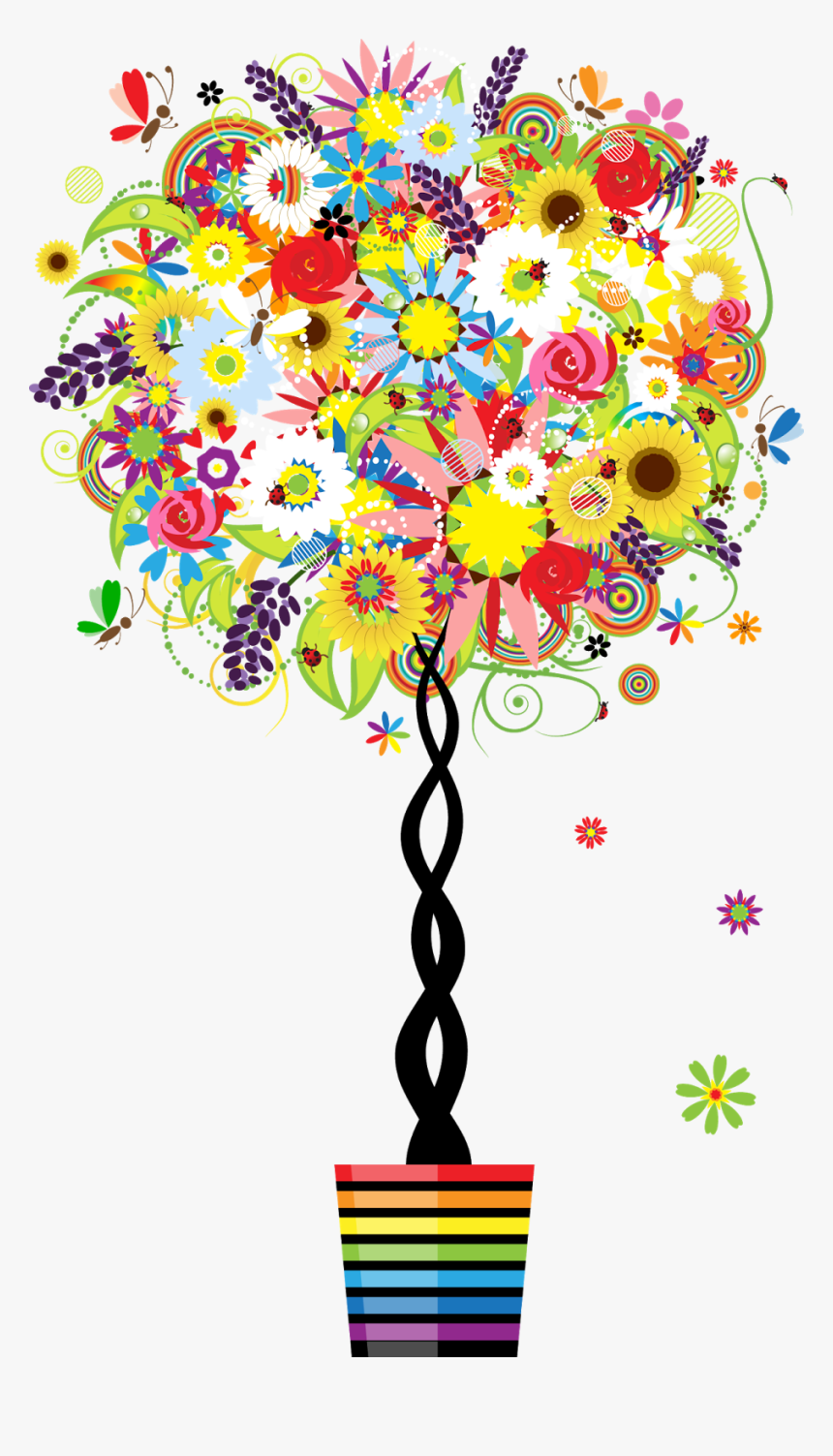 Vector Flower Tree, HD Png Download, Free Download