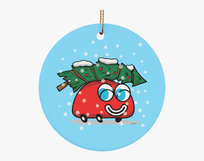 Jimmo Designs Original Red Car And The Christmas Tree - Cartoon, HD Png Download, Free Download