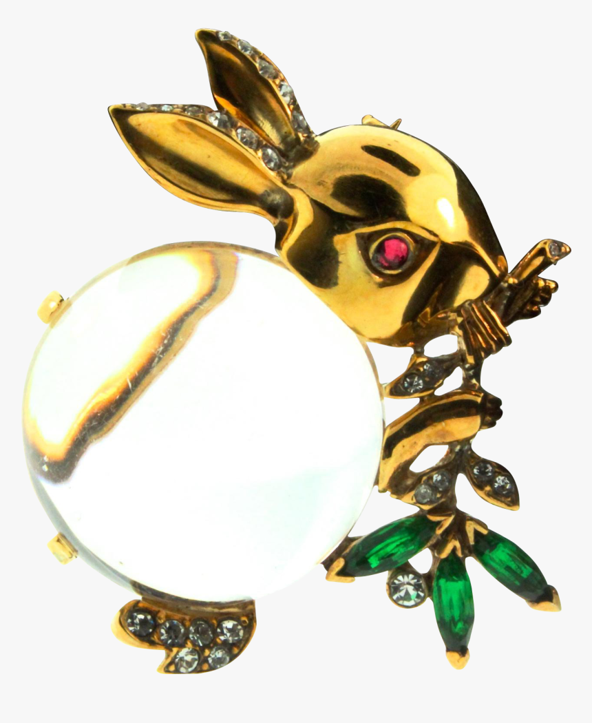 Vintage Trifari Jelly Belly Sterling Rhinestone Rabbit - Rabbit, HD Png Download, Free Download