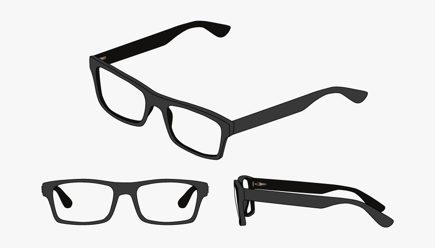 Three Views Of Rectangle Frame Glasses - Gucci 0278, HD Png Download, Free Download