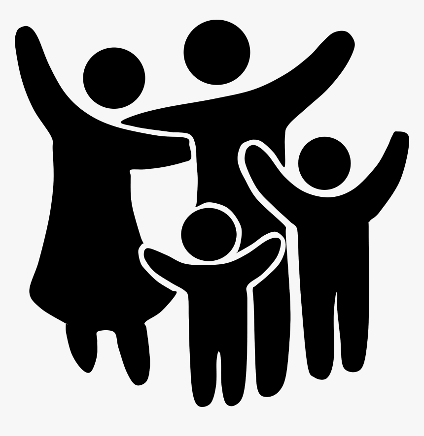 Family Clipart Black And White, HD Png Download, Free Download