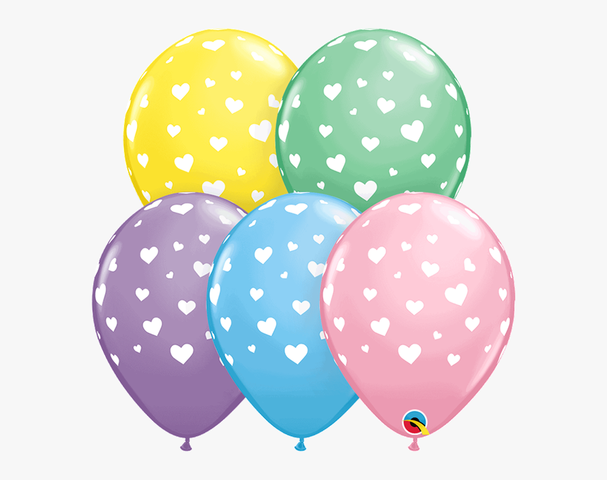 New Pastel Assorted Hearts Print - Balloon, HD Png Download, Free Download