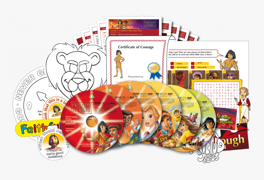 Friends And Heroes Multimedia Bible Curriculum - Cartoon, HD Png Download, Free Download