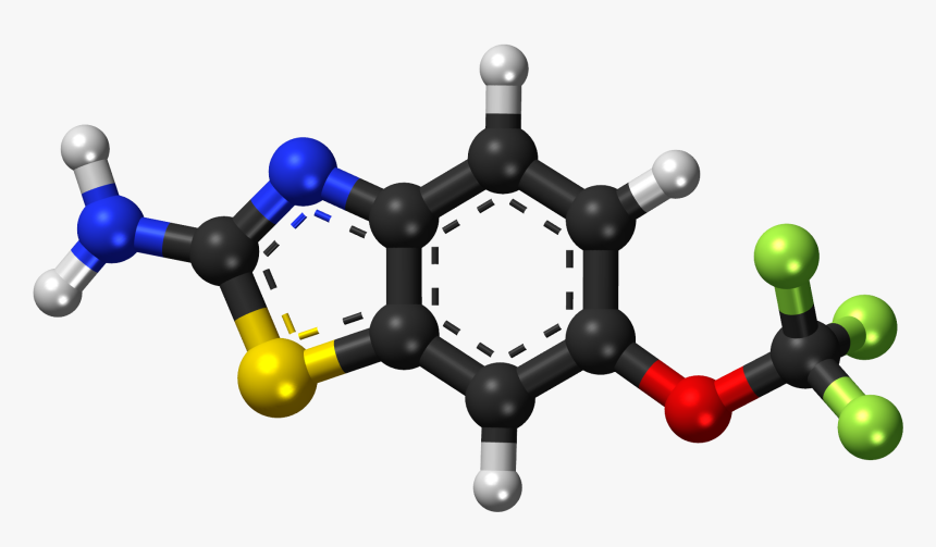 Riluzole Ball And Stick Model - Riluzole Molecule, HD Png Download, Free Download