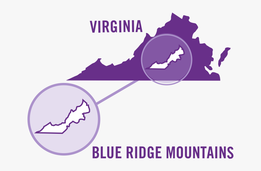 Usa Virginia Blueridge Red 0001 - Map Of Virginia With Capital, HD Png Download, Free Download