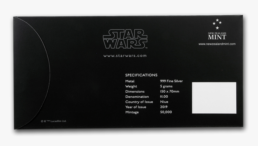 2019 Niue 5 Gram Silver $1 Note Star Wars The Force - Circle, HD Png Download, Free Download