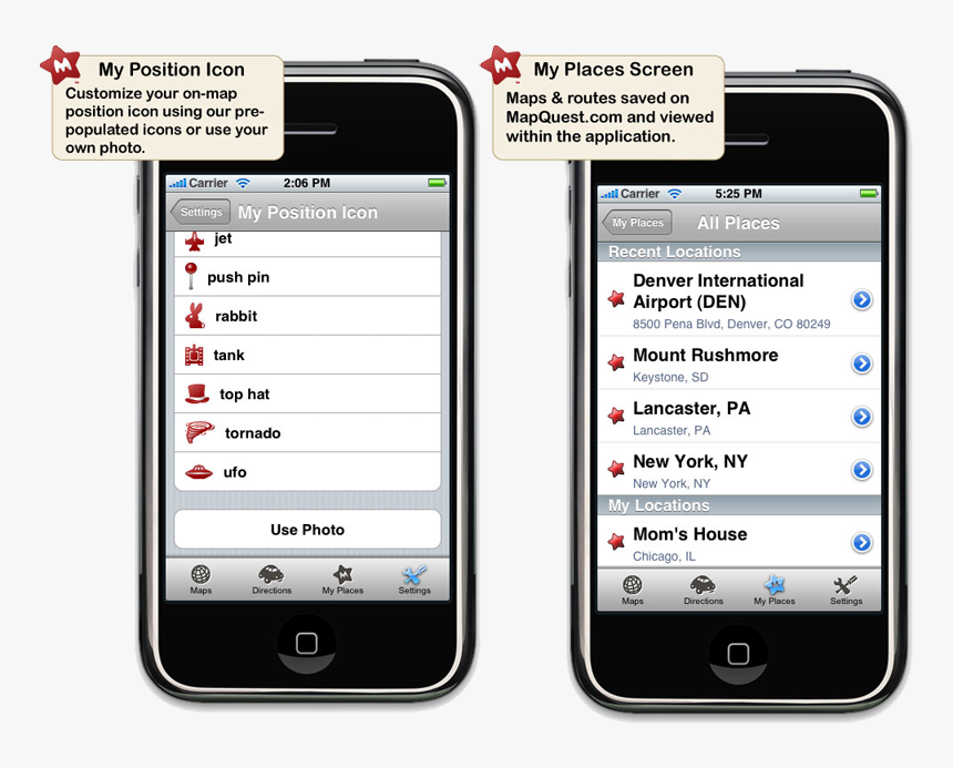 Mapquest 4 Mobile For Iphone - Iphone, HD Png Download, Free Download