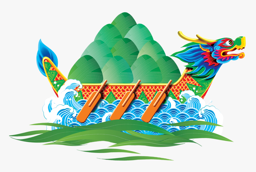 Hand Painted Cartoon Dragon Boat Decoration Vector - Png 端午 節 素材, Transparent Png, Free Download