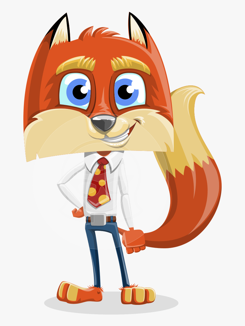 Fox With A Tie Cartoon Vector Character Aka Luke Foxman - Cartoon Fox With Money, HD Png Download, Free Download