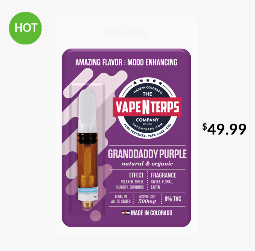 Vapenterps Concentrates Cartridges 500mg Granddaddy - Zkittlez Cart, HD Png Download, Free Download