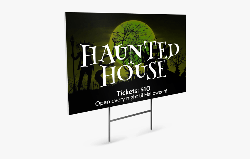 Halloween Haunted House Yard Sign Template Preview - Billboard, HD Png Download, Free Download