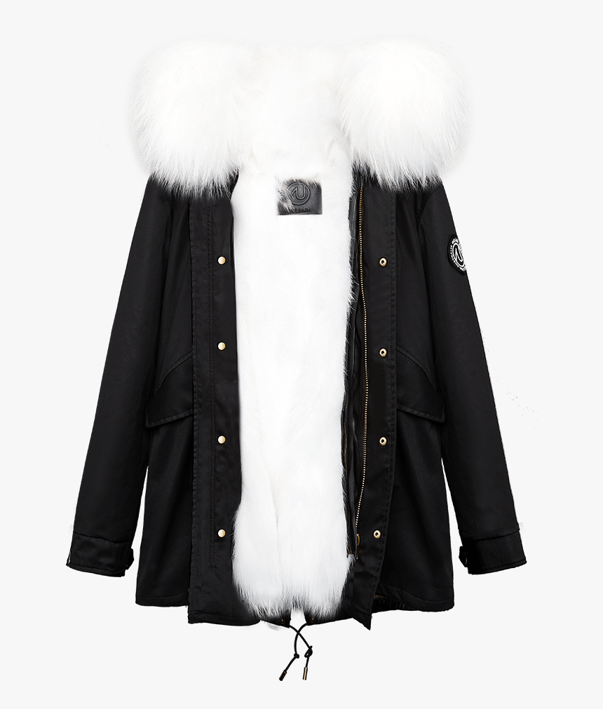 Mens Black Parka With White Fur Hood, HD Png Download, Free Download