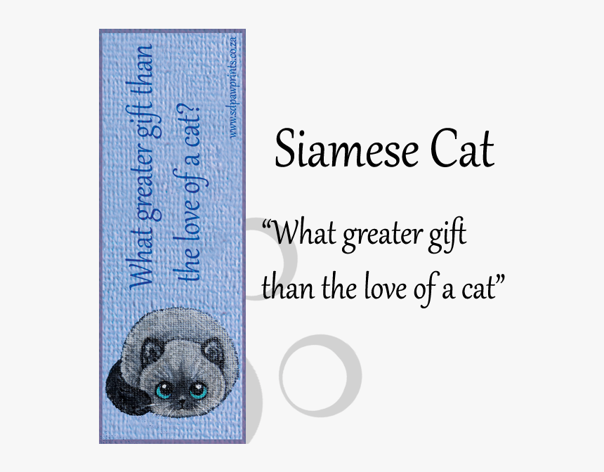 Siamese Cat Bookmark - Wombat, HD Png Download, Free Download