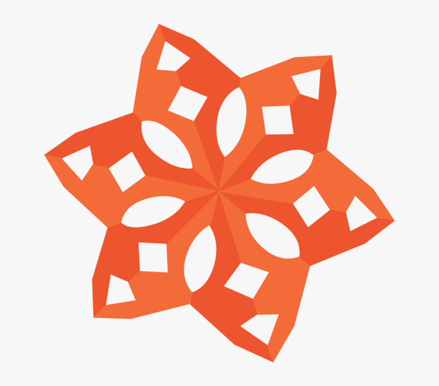 Illustration That Shows An Unfolded Paper Snowflake - Illustration, HD Png Download, Free Download