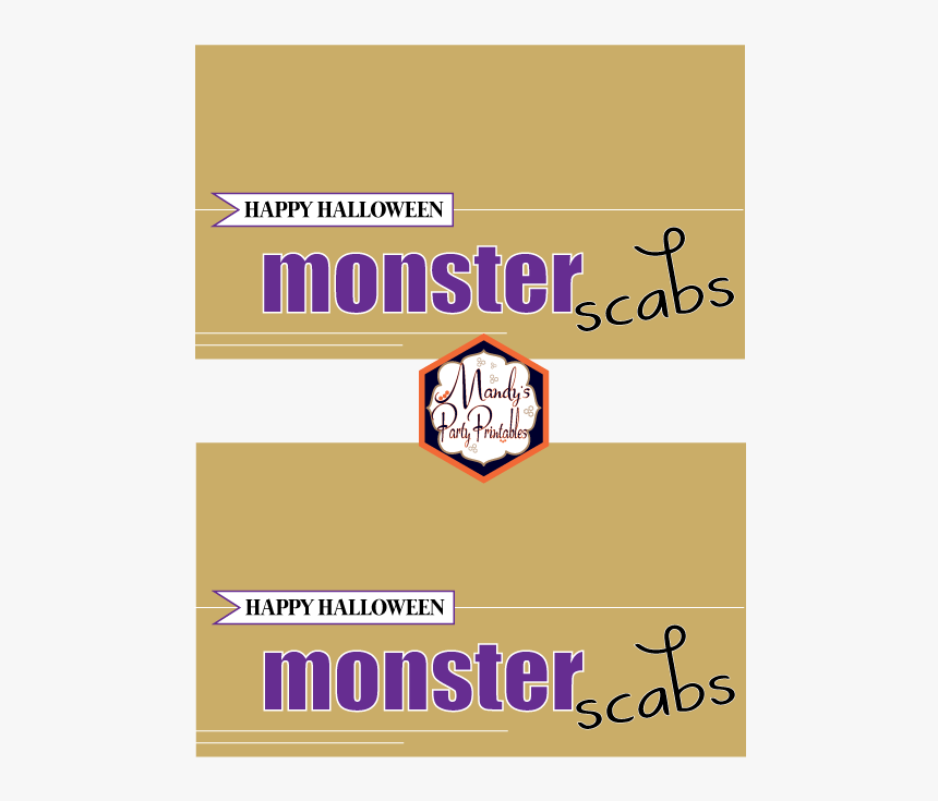 Monster Scabs Halloween Treatbag Toppers Via Mandy"s - Printable Bag Topper Monster Scabs, HD Png Download, Free Download