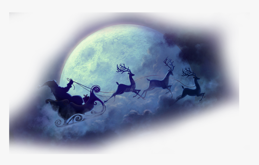 #ftestickers #christmas #santaclaus #reindeer #moonlight - Transparent Background Christmas Png, Png Download, Free Download