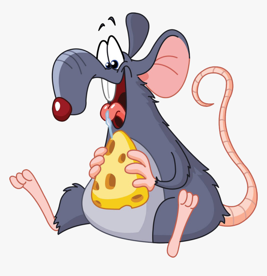 Rat Mouse Eating Clip Art Cheese Transprent - Rat Eating Cheese Cartoon, HD Png Download, Free Download