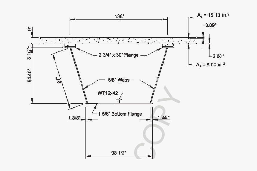 Drawing Steel Beam - Steel Box Girder Cross Section, HD Png Download, Free Download