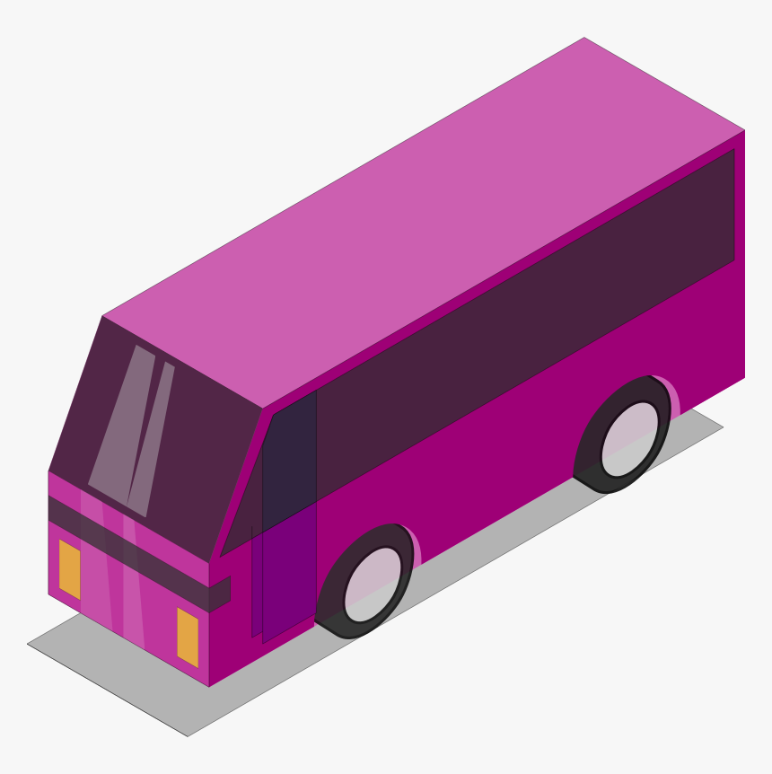 Pink Bus - 3d Car Icon Png, Transparent Png, Free Download