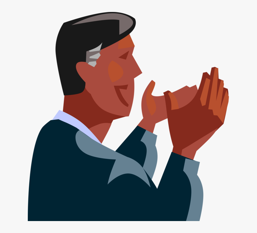 Vector Illustration Of Businessman Applauds In Approval - Illustration, HD Png Download, Free Download