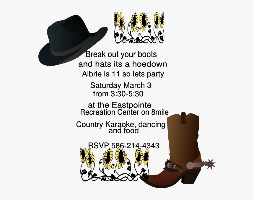 Hoedown Invitation Clipart, HD Png Download, Free Download